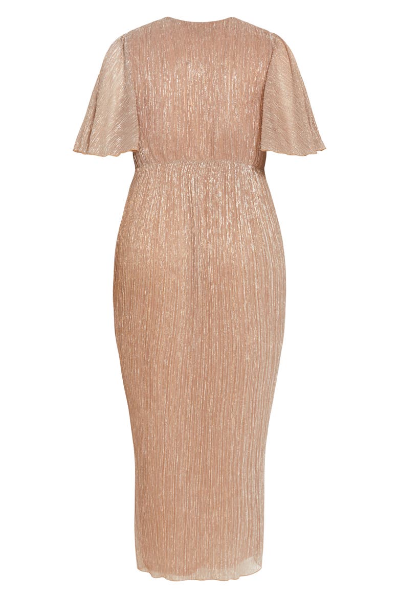Lily Metallic Ruched Dress, Alternate, color, SOFT BLUSH