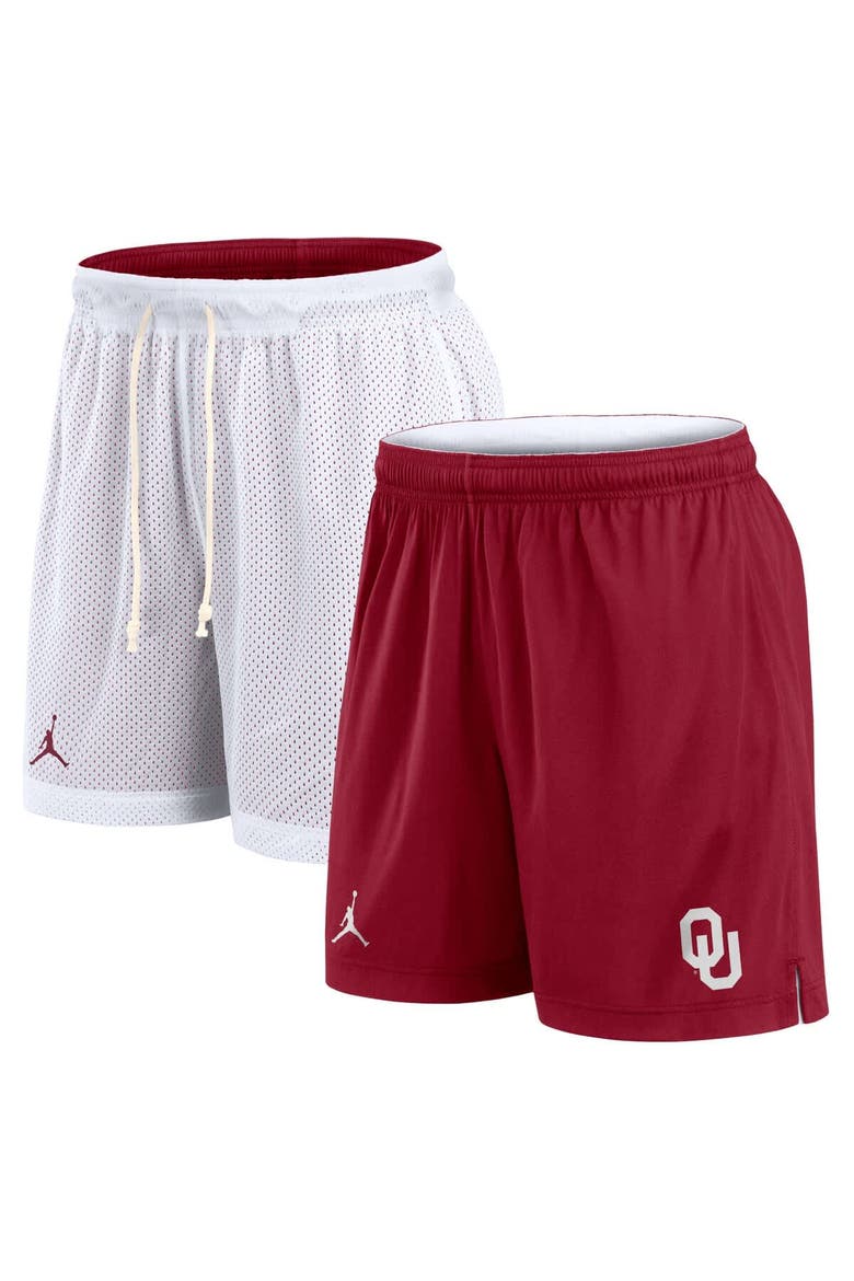 Men's Jordan Brand White/Crimson Oklahoma Sooners Primetime Reversible Shorts, Main, color, White