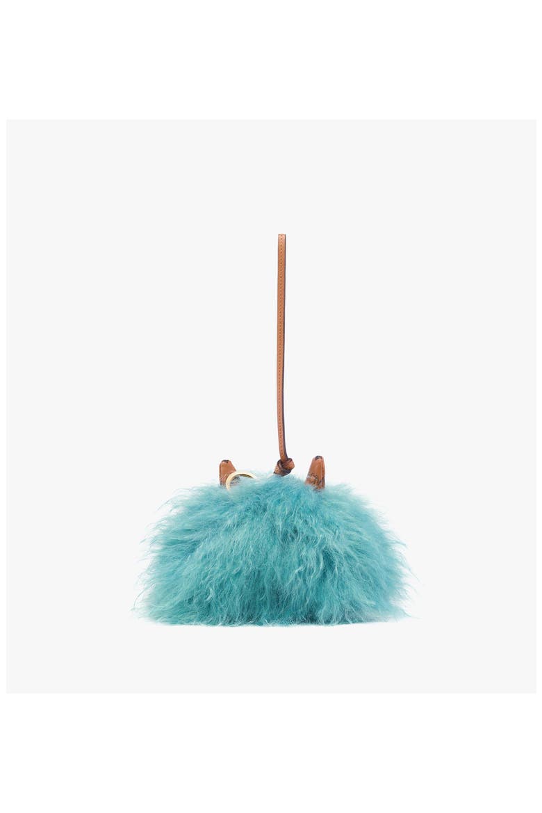 Aren Mars Dog Charm in Faux Fur and Visetos, Alternate, color, Blue