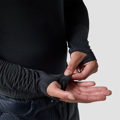 Backcountry Pines Microgrid Ultra-lt Baselayer Crew Top In Black