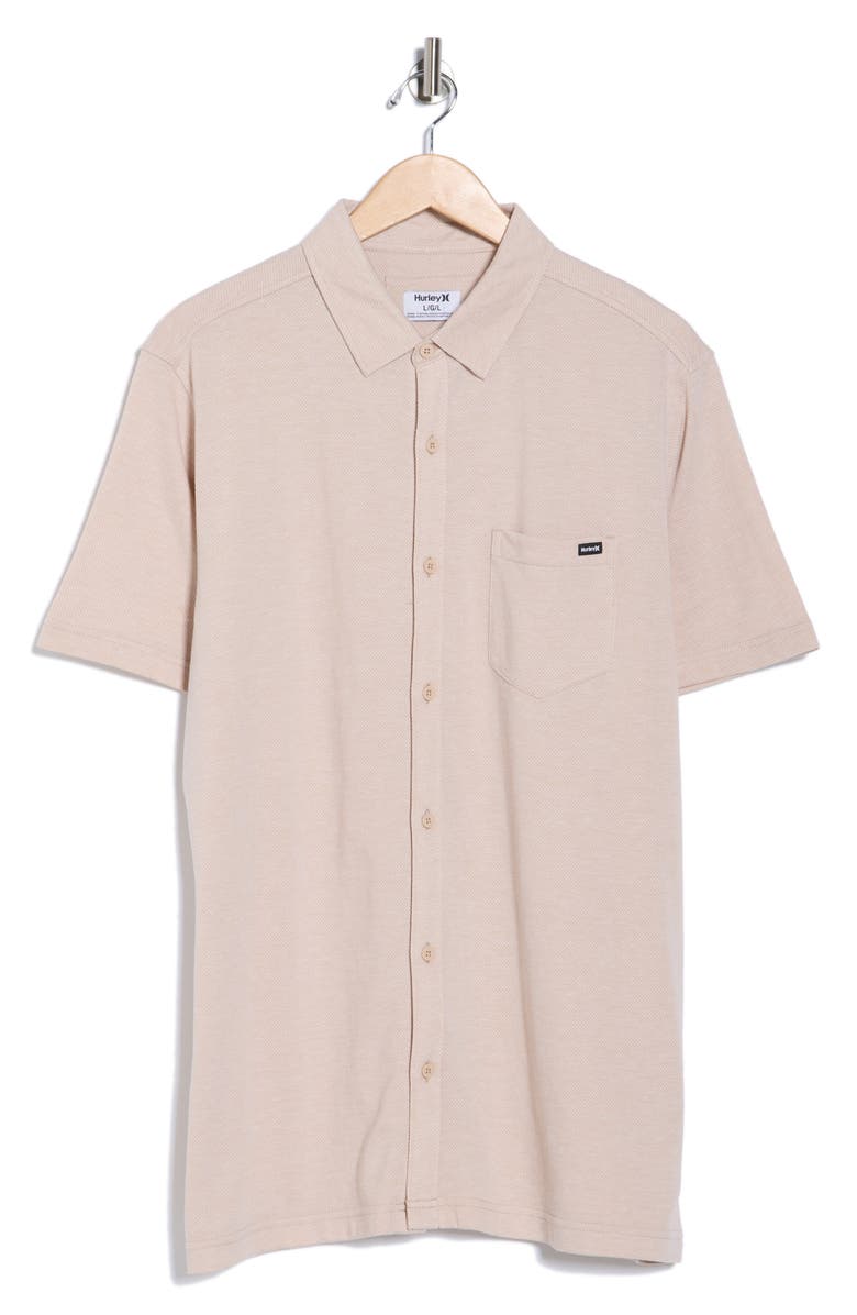 Hurley Dobby Knit Short Sleeve Button-Up Shirt, Alternate, color, Medium San