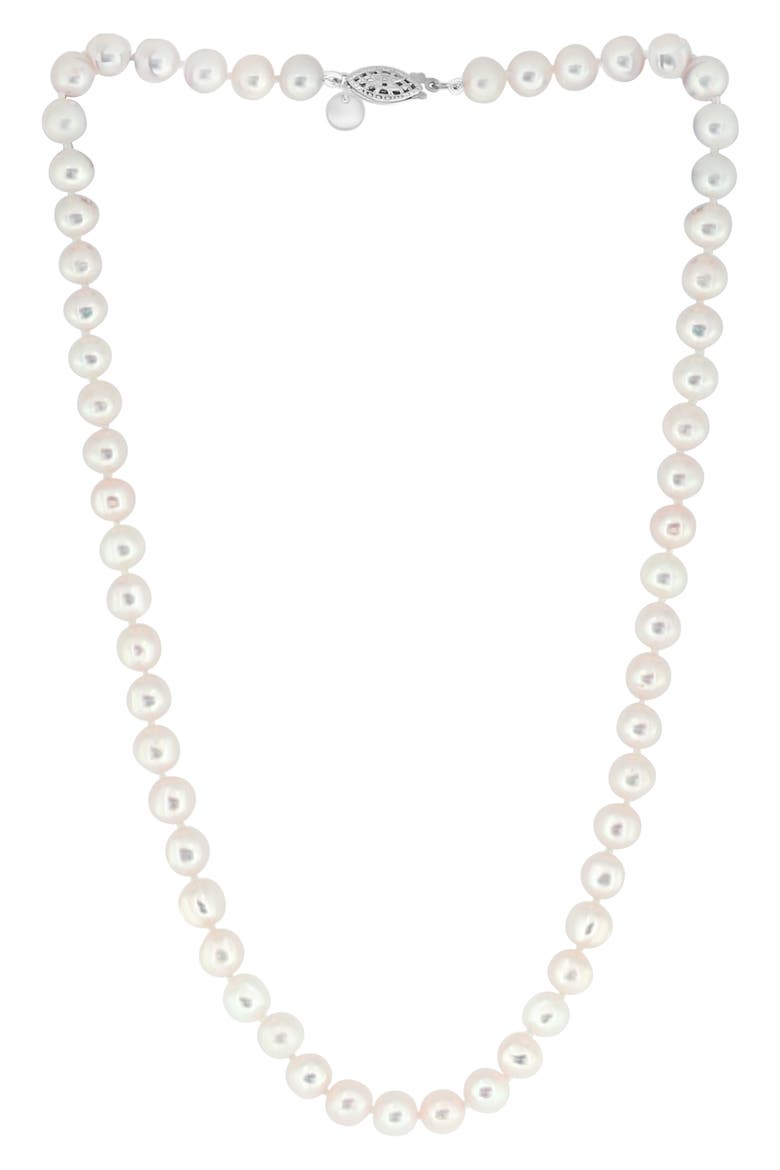 Freshwater Pearl Necklace & Earrings Set, Alternate, color, WHITE