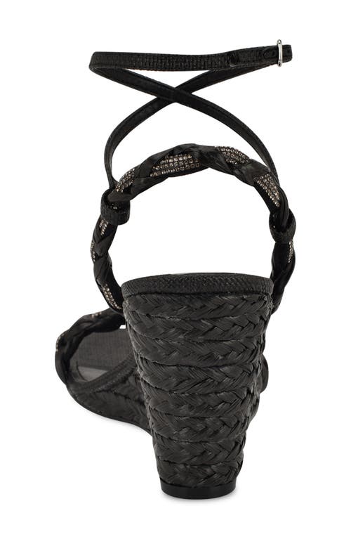 Shop Nine West Nashy Ankle Strap Espadrille Wedge Sandal In Black