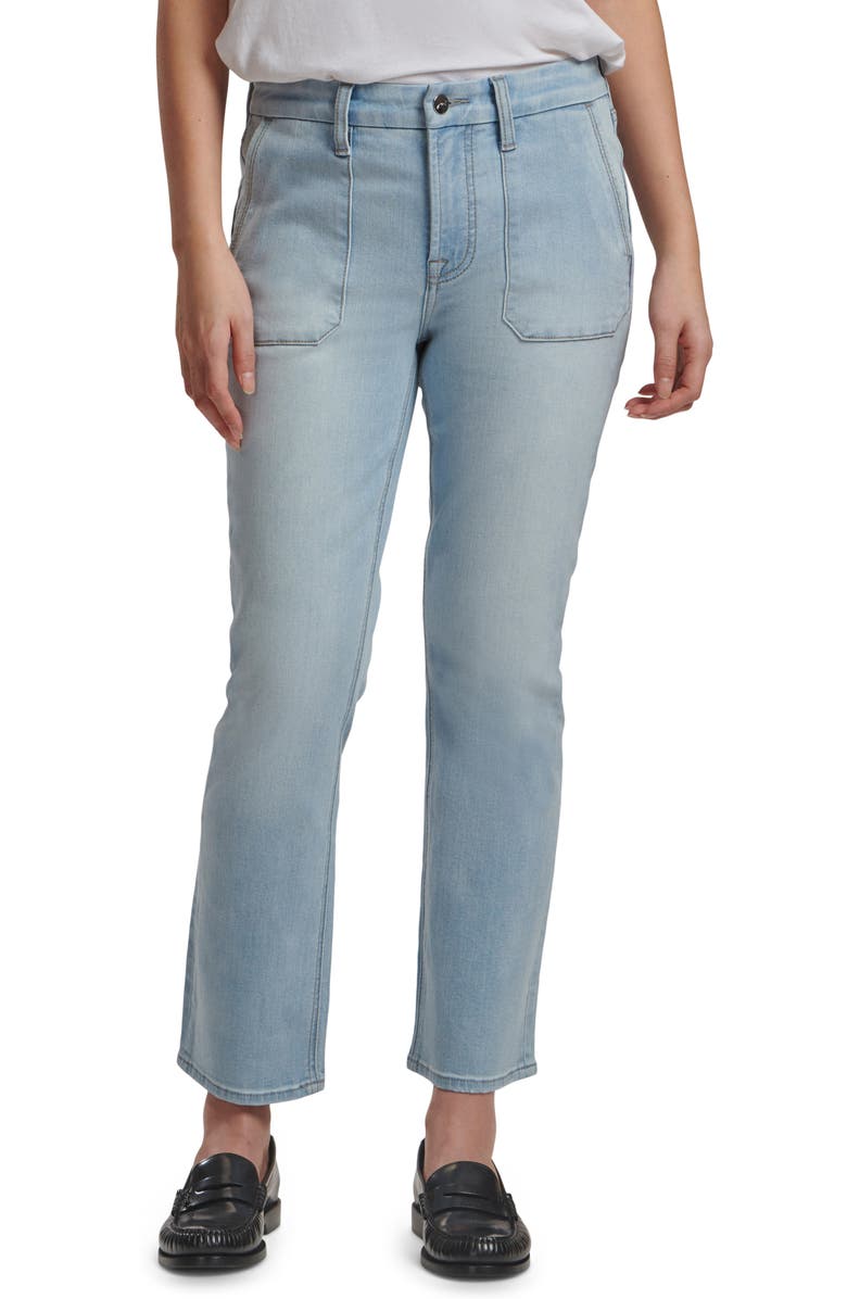 JEN7 by 7 For All Mankind High Waist Ankle Straight Leg Jeans, Main, color, 