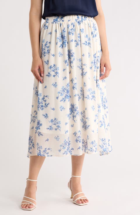 Leopard Print Flared Midi Skirt