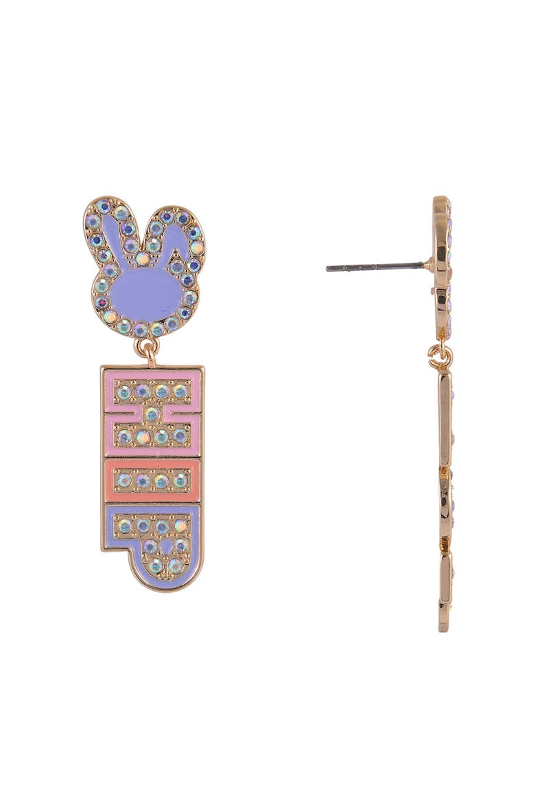 Easter Hip Hop Bunny Earrings, Alternate, color, Pink