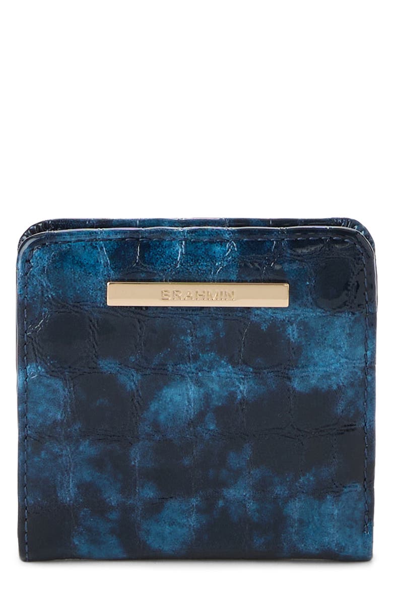 Jane Croc Embossed Leather Bifold Wallet, Main, color, ULTRAMARINE