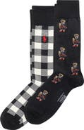 Polo Ralph Lauren Assorted 2-Pack Holiday Bear Crew Socks