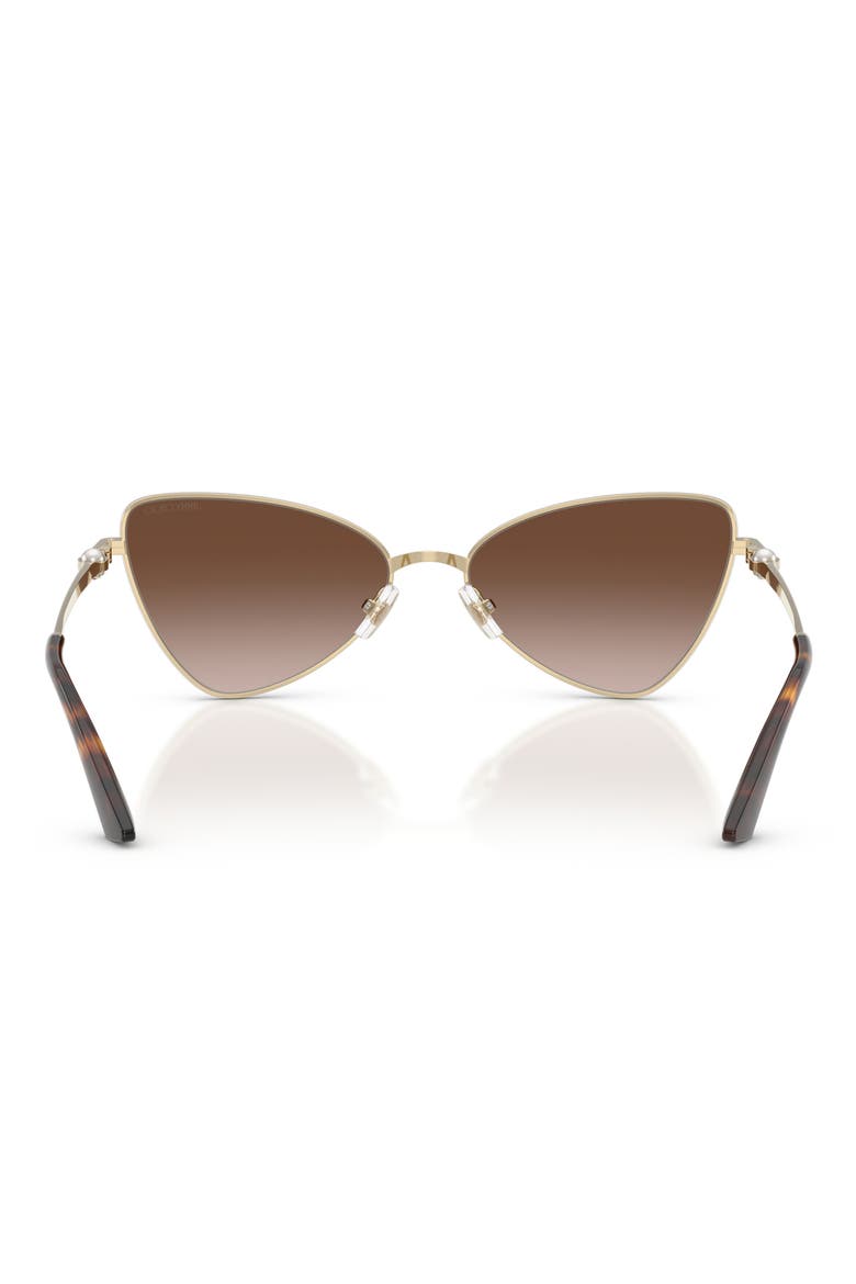 57mm Gradient Cat Eye Sunglasses, Alternate, color, PALE GOLD / GRADIENT BROWN