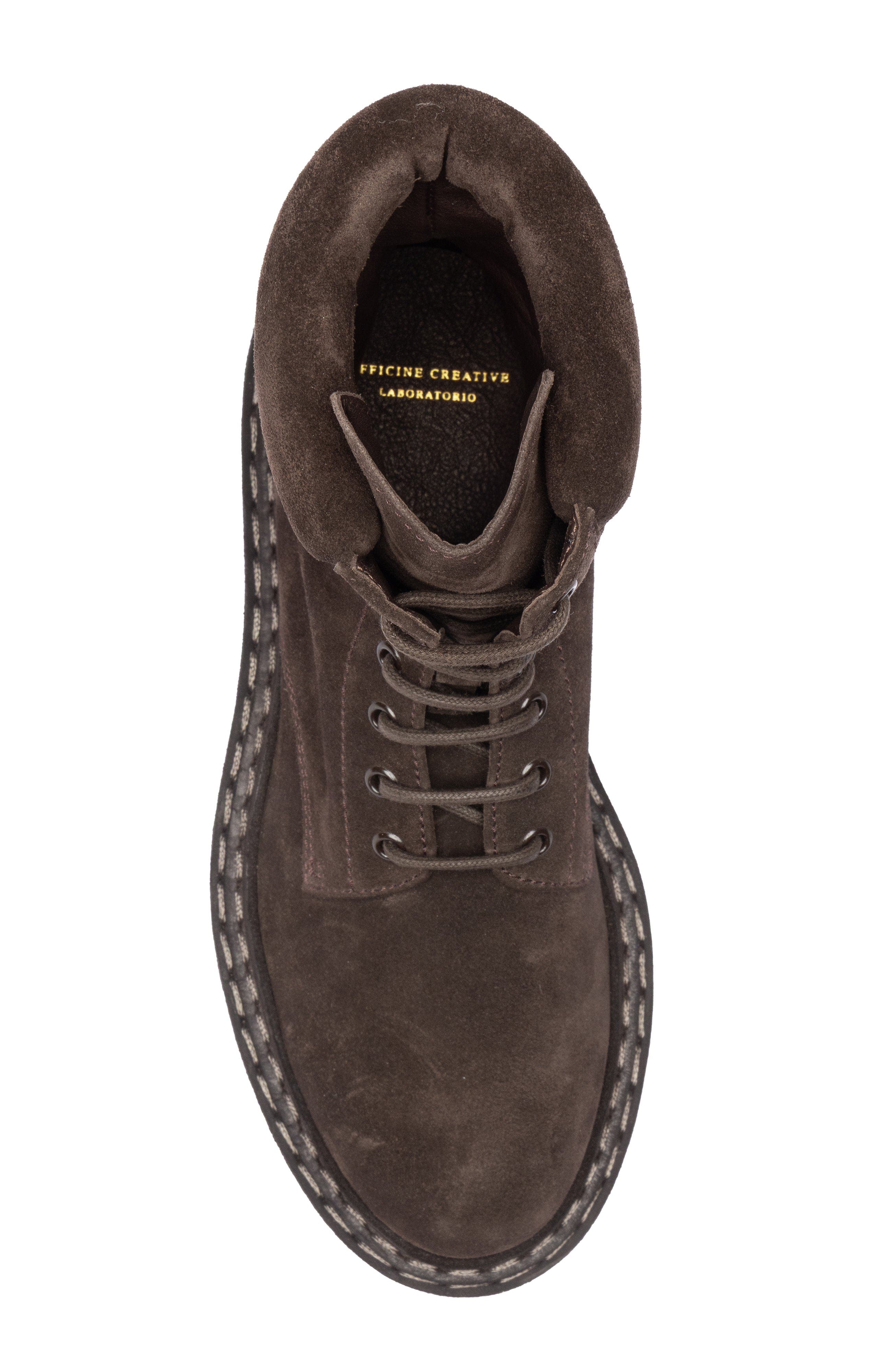 Officine Creative Blossom 006 Suede Block-Heel Bootie, Alternate, color, Dark Brown