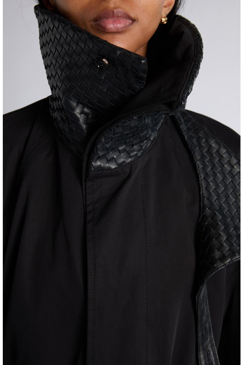 Wide Collar Light Cotton Coat, Alternate, color, 1010 DOUBLE BLACK
