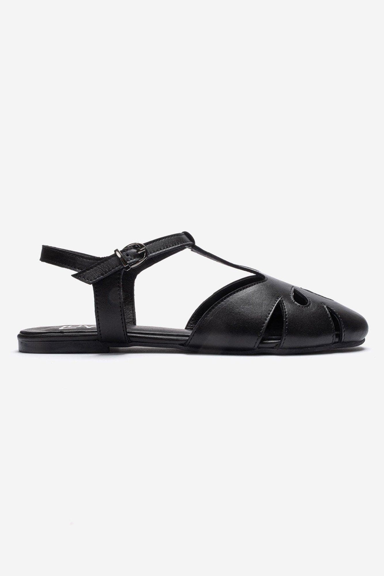 Nathalie Leather Ankle Strap Sandal, Alternate, color, Black