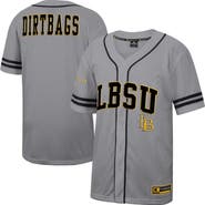COLOSSEUM Men's Colosseum Gray Cal State Long Beach The Beach Free Spirited Baseball Jersey