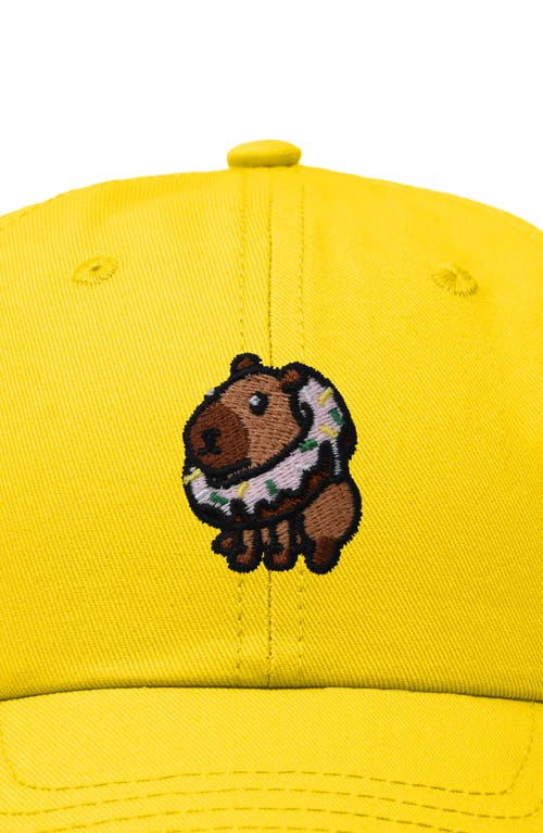 Dalix Capybara Donut Embroidered Cap In Gold