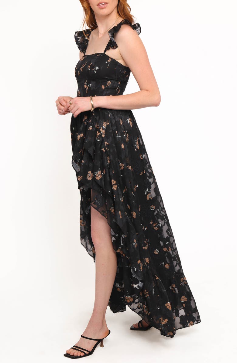 Petal & Pup Orielle Maxi Dress, Alternate, color, Black/ Beige Floral
