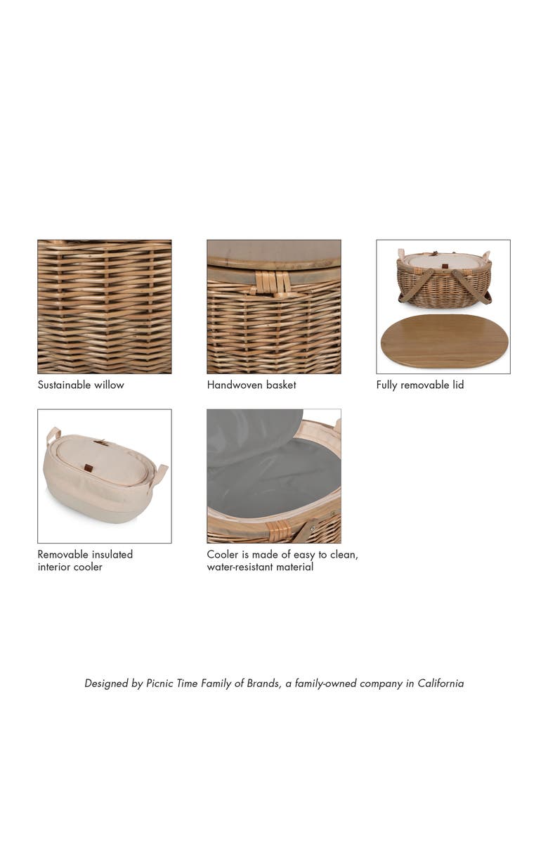 Picnic Time Sequoia Picnic Basket, Alternate, color, Beige
