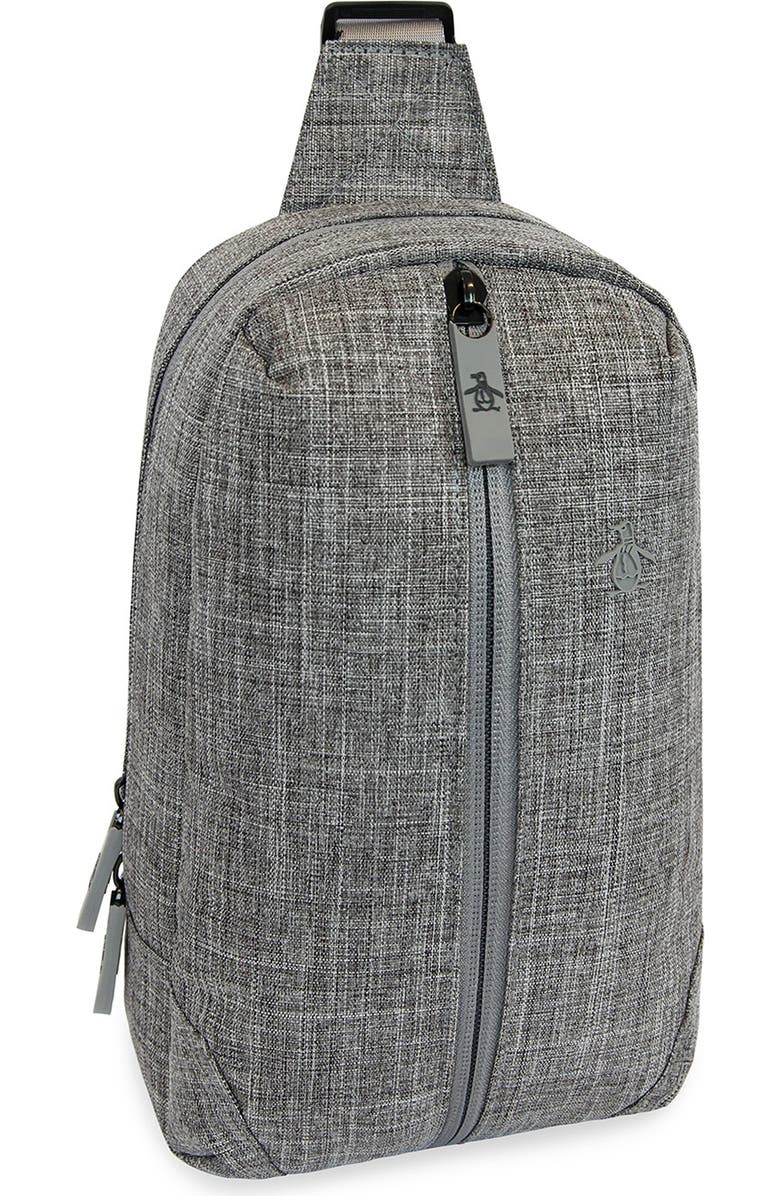 Original Penguin Sleek Sling Bag, Alternate, color, Grey Crosshatch
