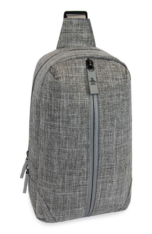 Original Penguin Sleek Sling Bag In Grey Crosshatch