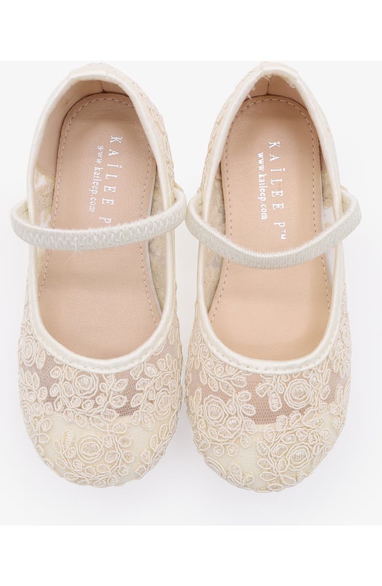 Kailee P Pas Crochet Lace Mary Jane Flats, Alternate, color, Ivory