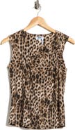 DKNY Asymmetrical Neckline Jersey Tank