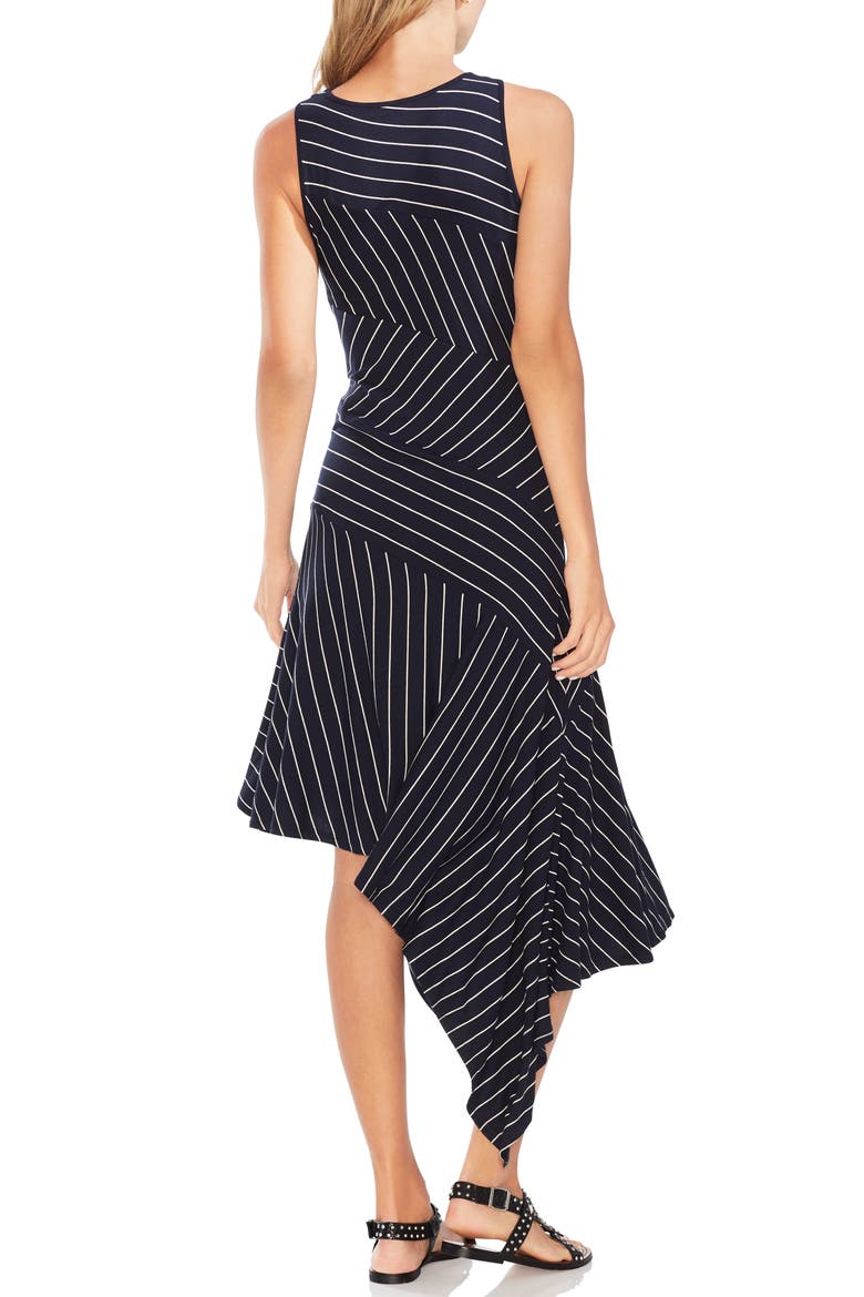 Stripe Asymmetrical Hem Dress, Alternate, color, CLASSIC NAVY