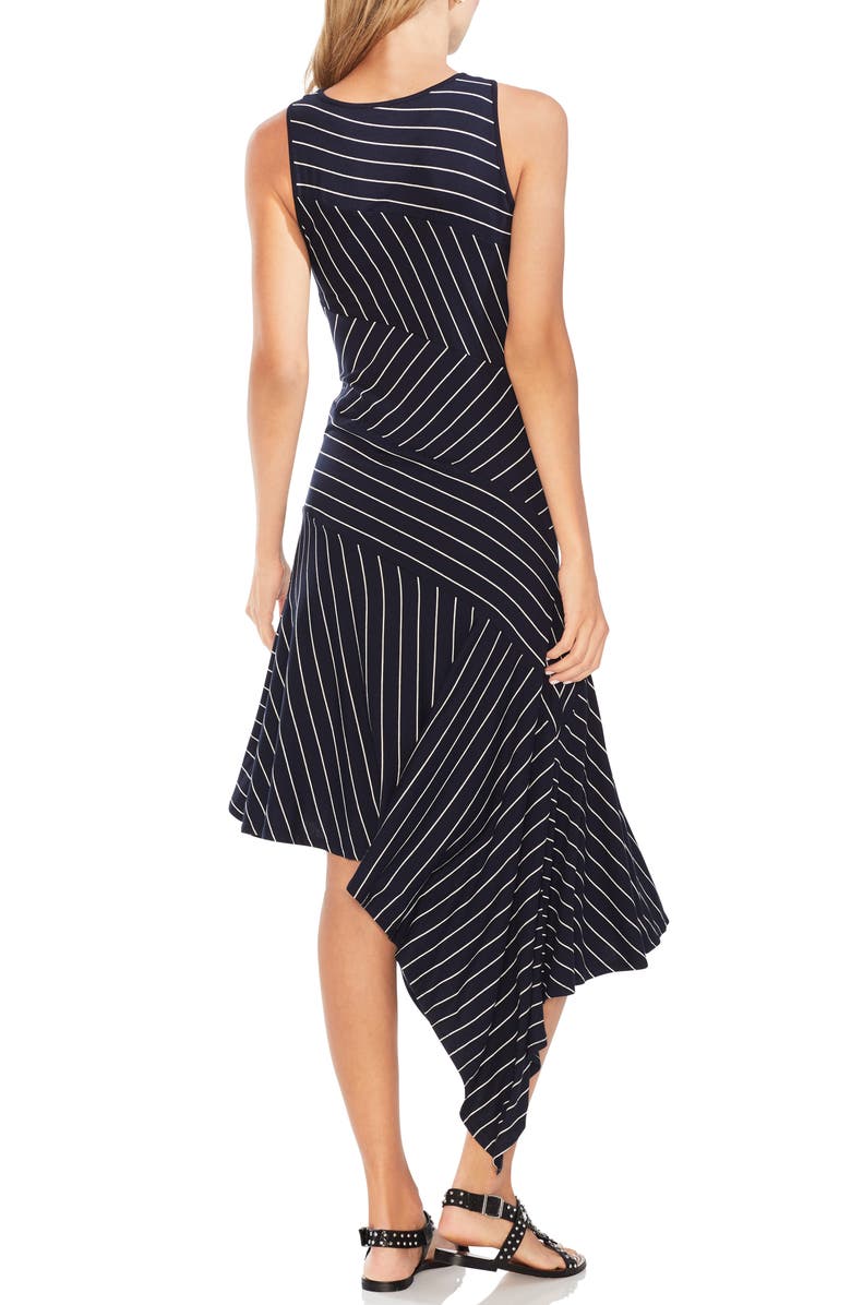 Vince Camuto Stripe Asymmetrical Hem Dress, Alternate, color,