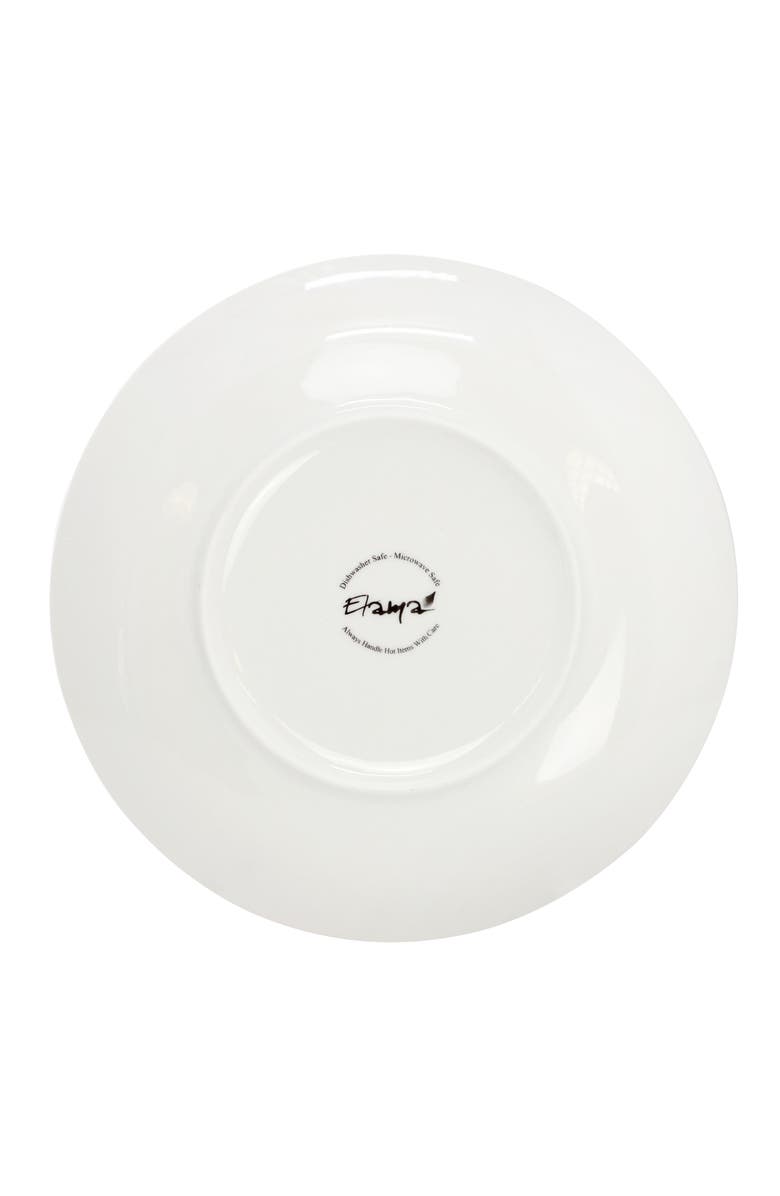 Elama Tulip Fields 16 Piece Round Porcelain Dinnerware Set, Alternate, color, White