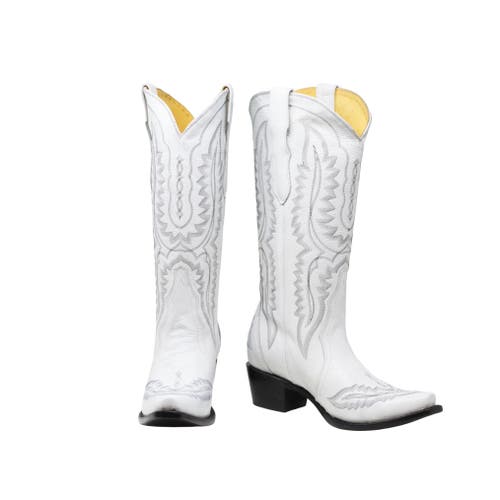 Nortalie The Duna Western Cowboy Boot In White