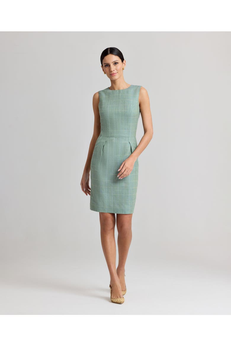 Jackie Wool Silk Shift Dress, Alternate, color, Sea Green