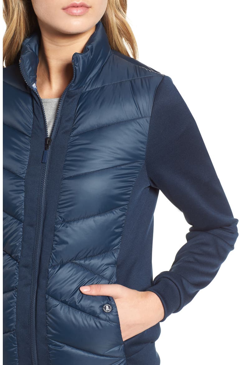 Hirsel Chevron Quilted Sweater Jacket, Alternate, color, NAVY/ NAVY SOLID