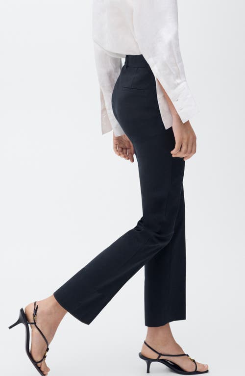 Mango Ankle Straight Leg Pants In Black