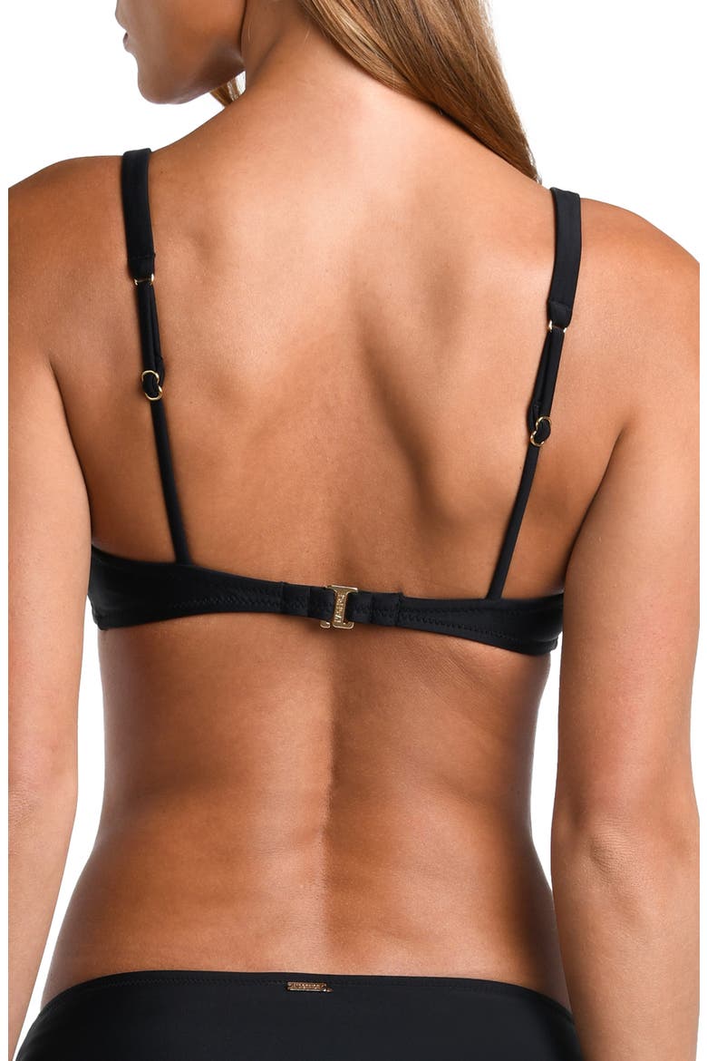 Lexie Solid Triangle Bikini Top, Alternate, color, BLACK