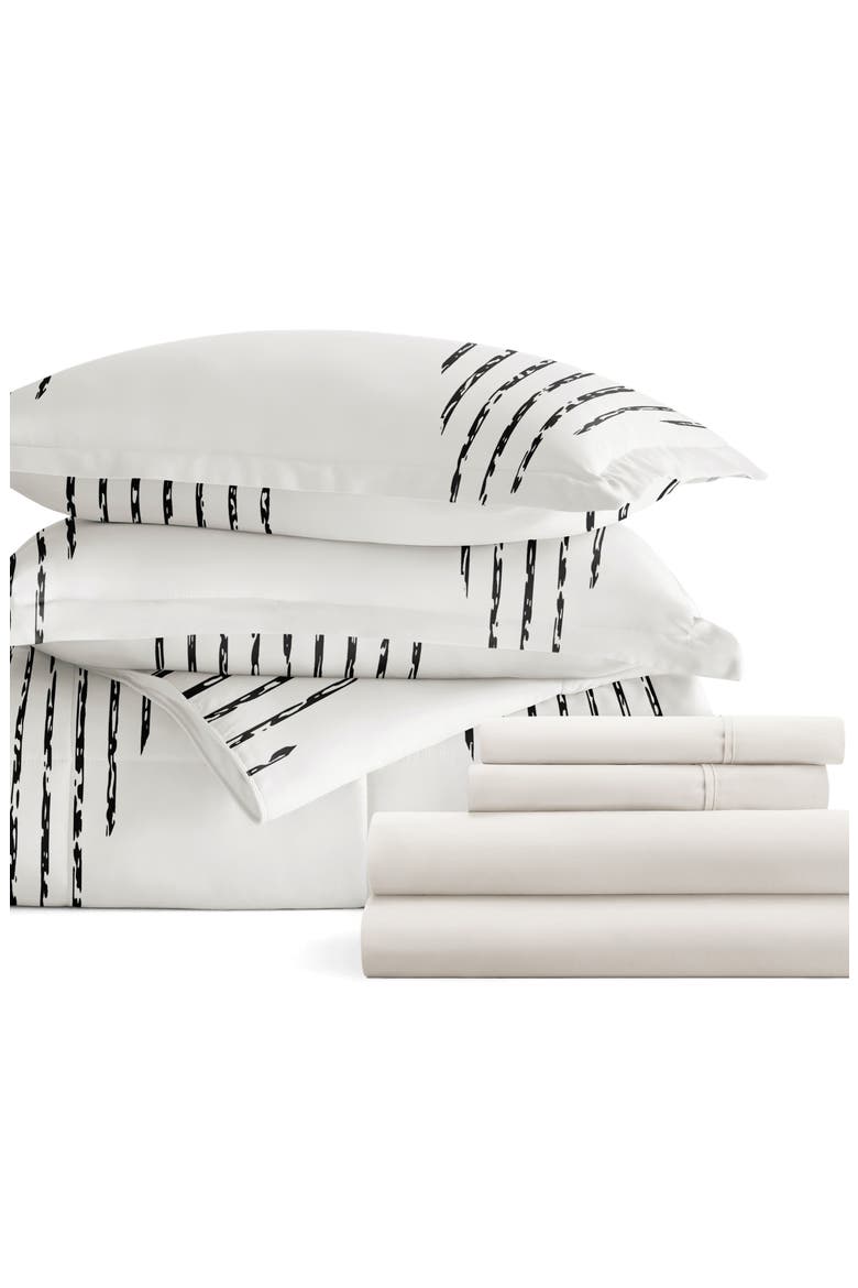 7-Piece Assorted Comforter Set, Main, color, DIAMOND STRIPE GRAY