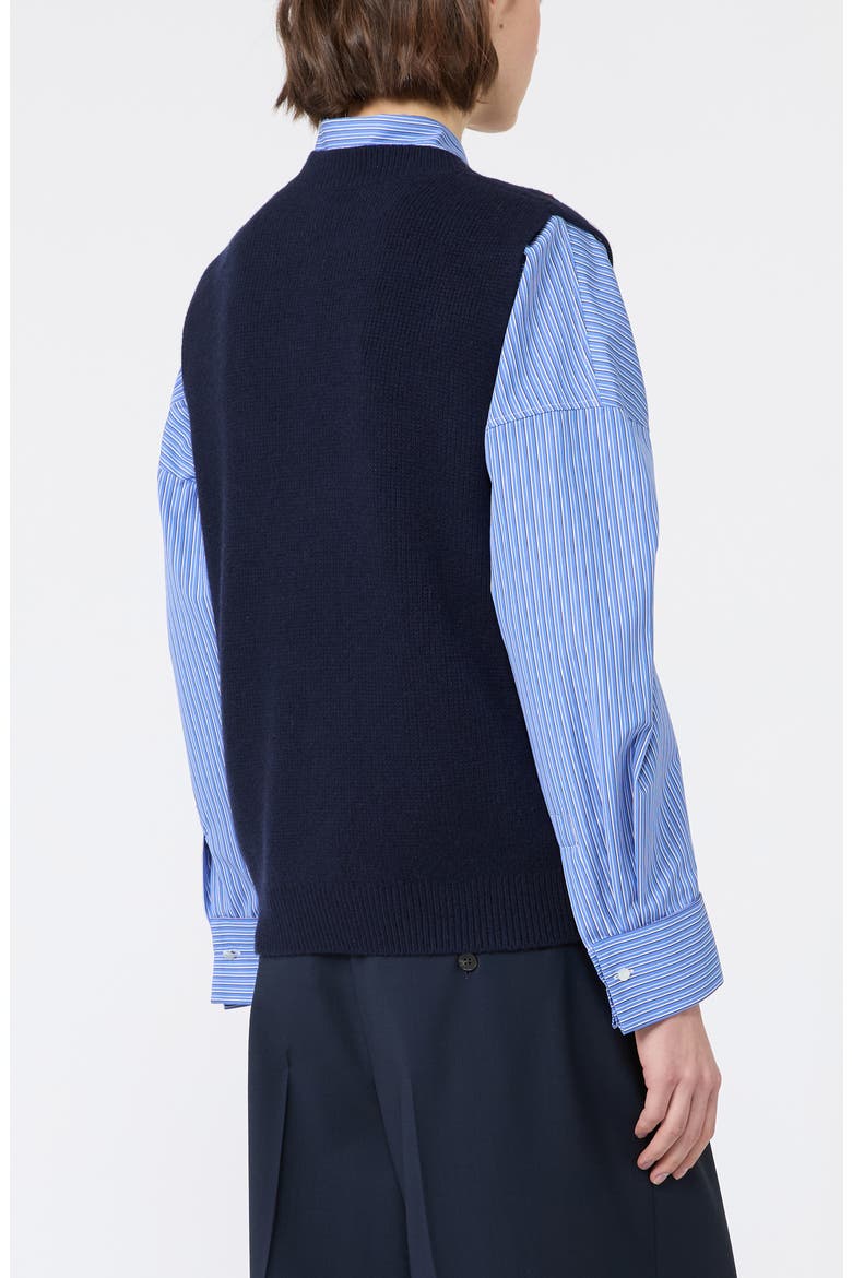 Cacao Virgin Wool Sweater Vest, Alternate, color, ULTRAMARINE