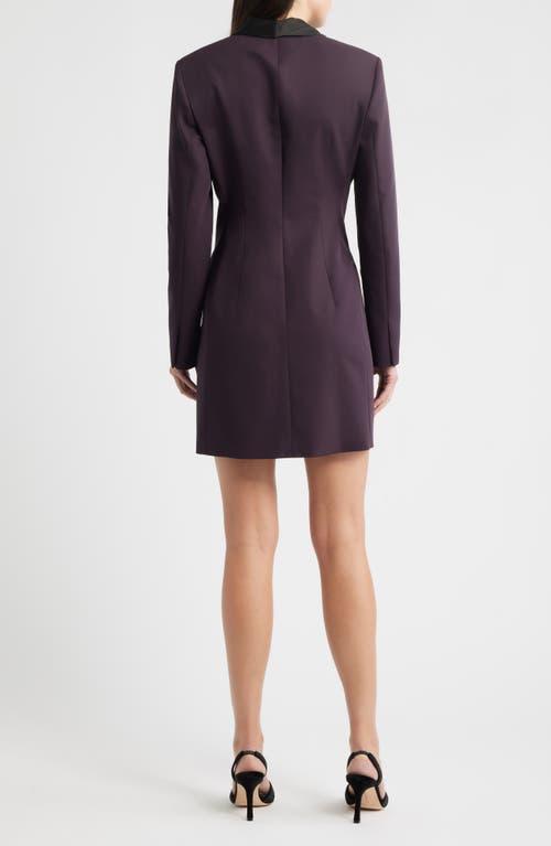 Hugo Boss Boss Danjana Long Sleeve Virgin Wool Blazer Dress In Purple