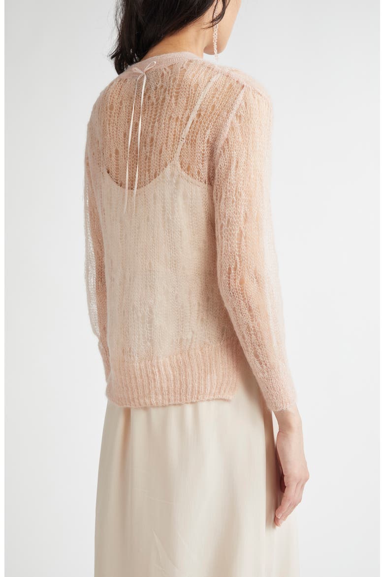Crop Superkid Mohair & Merino Wool Blend Cardigan, Alternate, color, POWDER PINK/ POWDER PINK
