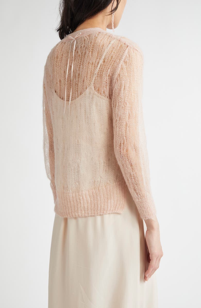 Simone Rocha Crop Superkid Mohair & Merino Wool Blend Cardigan, Alternate, color, 