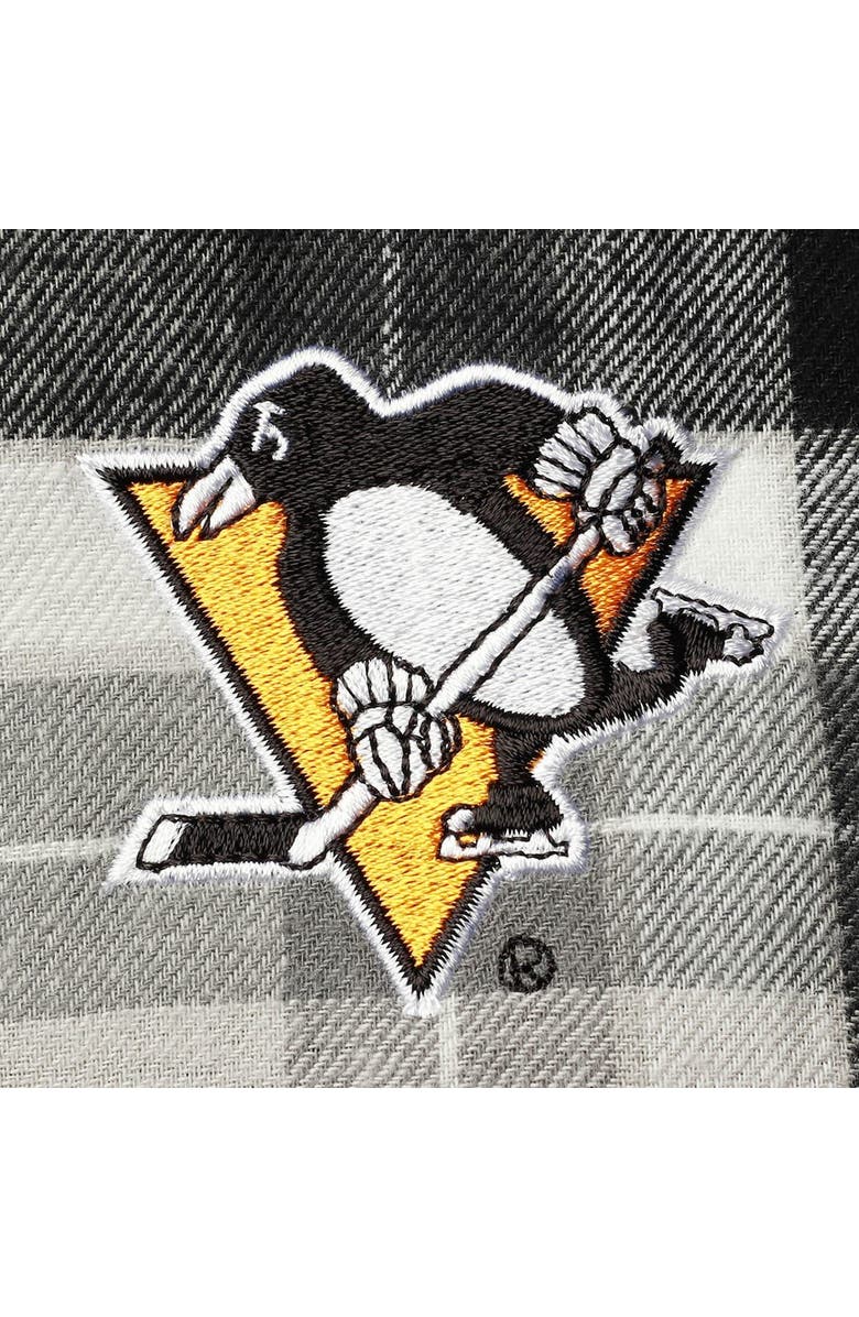 ANTIGUA Men's Antigua Black/Gray Pittsburgh Penguins Ease Plaid Button-Up Long Sleeve Shirt, Alternate, color, Black