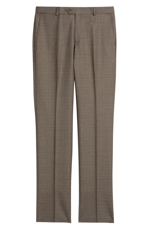 Flat Front Serge Wool Dress Pants
