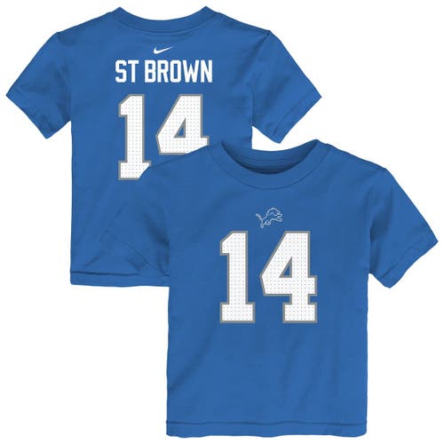 Nike Kids' Toddler  Amon-ra St. Brown Blue Detroit Lions Player Name & Number T-shirt