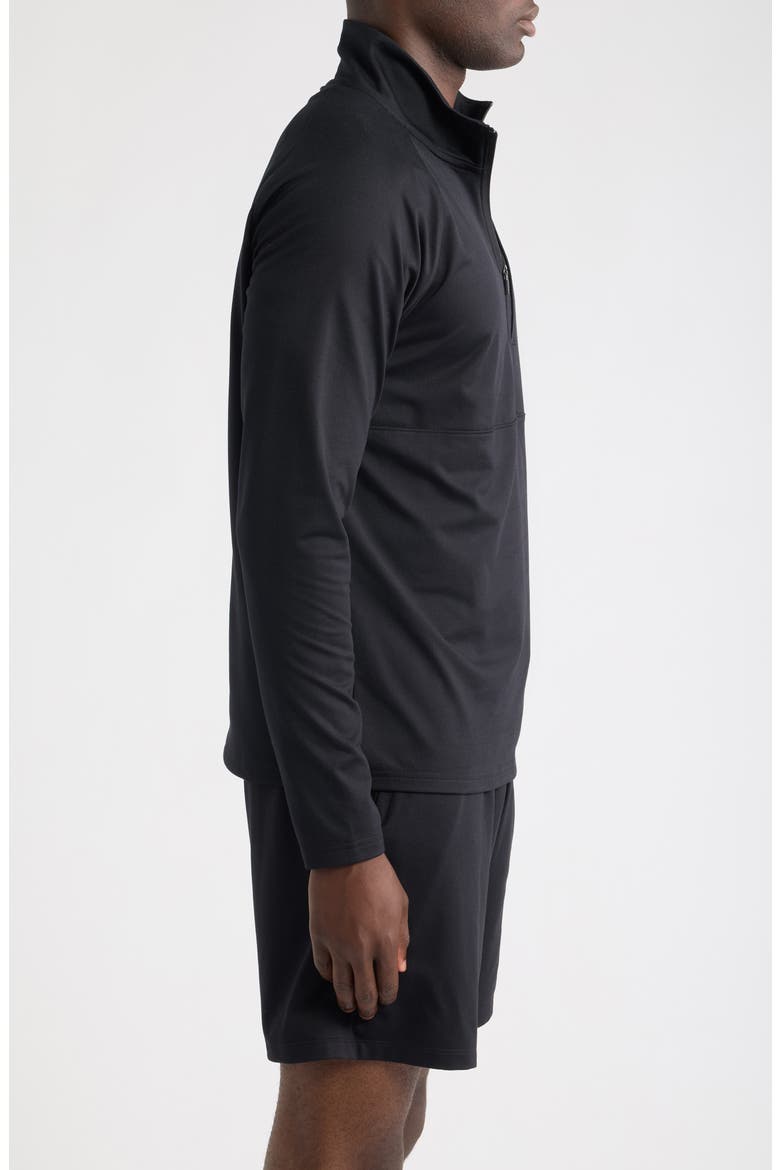 Live-In Half Zip Pullover, Alternate, color, BLACK