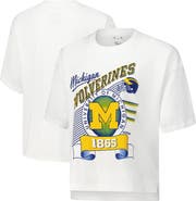 PRESSBOX Women's Pressbox White Michigan Wolverines Rock & Roll Slub T-Shirt