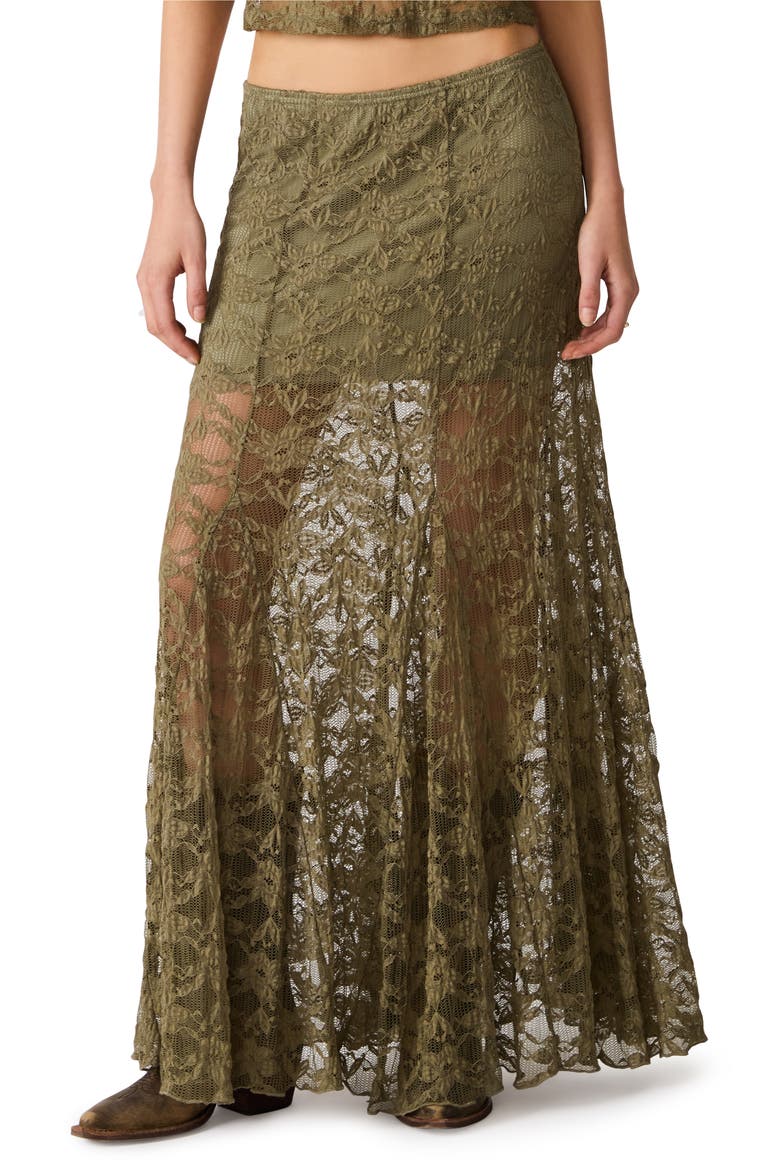 Mirabel Embroidered Lace Skirt, Main, color, MOUNTAIN GREEN