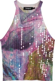 Desigual Sequin Sleeveless Top