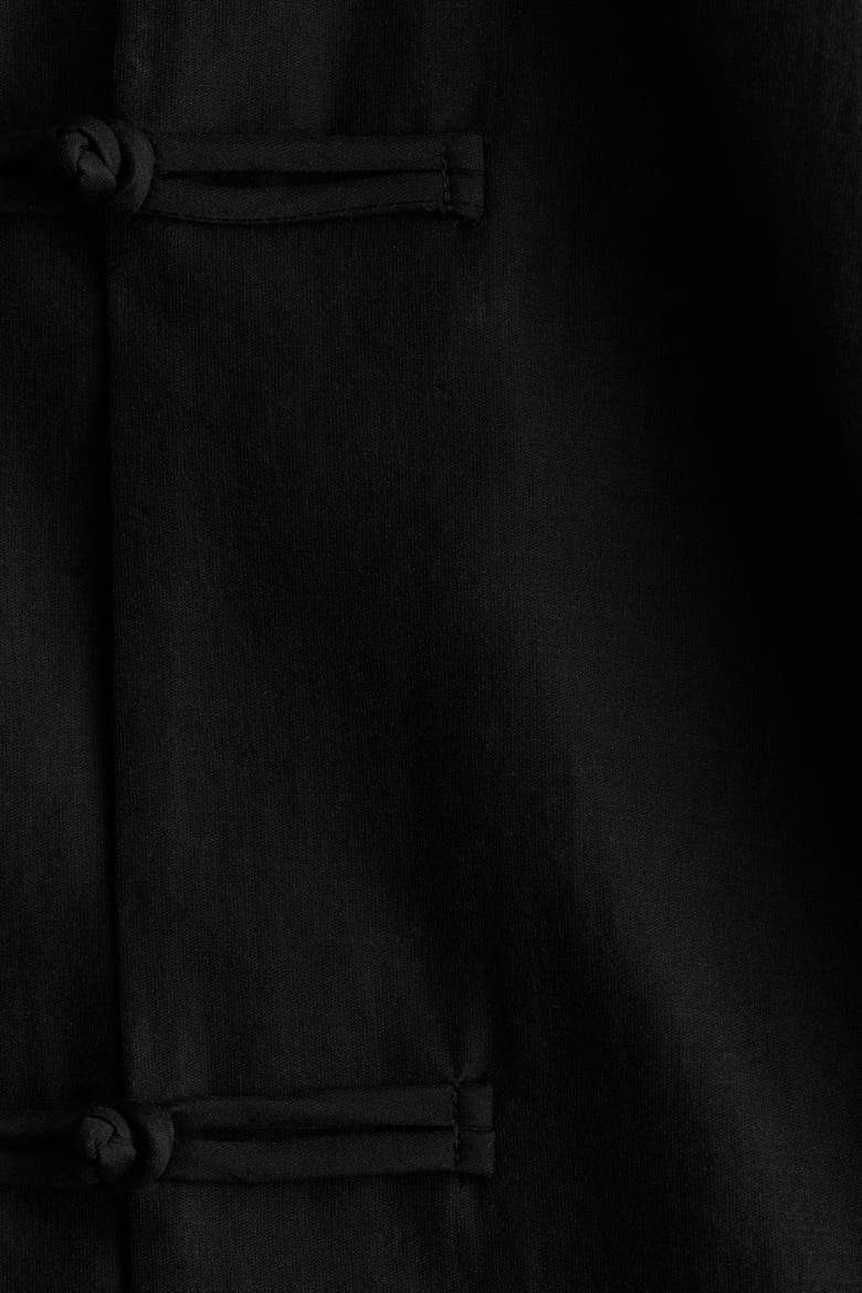 Knot-Button Shirt, Alternate, color, Black
