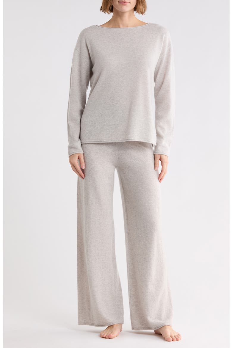 Cashmere Luxe Sleep Set, Main, color, LIGHT GREY HEATHER