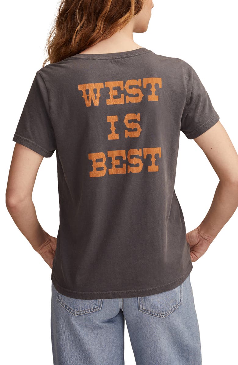 Lucky Brand West Is Best Cotton Graphic T-Shirt, Alternate, color, Ombre Blue