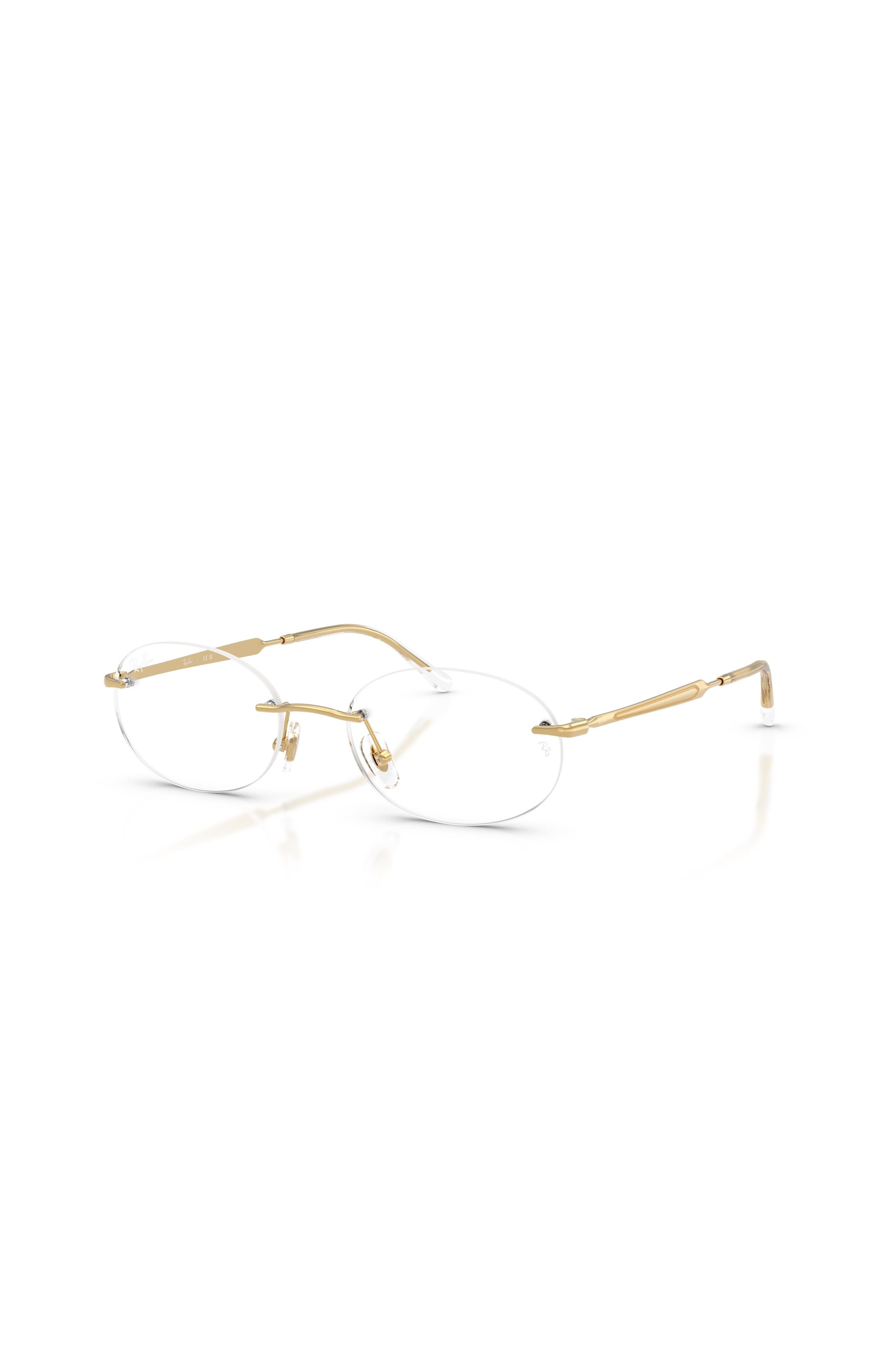 Ray Ban Ray-ban 52mm Oval Optical Glasses In Gold