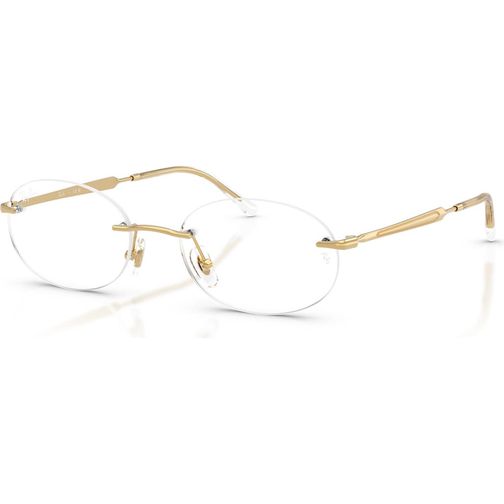 Ray Ban Ray-ban 52mm Oval Optical Glasses In Gold
