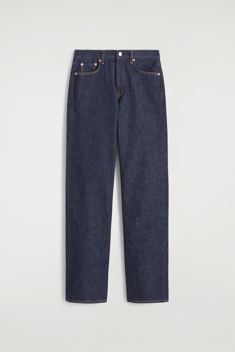 Chord Straight-Leg Jeans, Alternate, color, DARK INDIGO